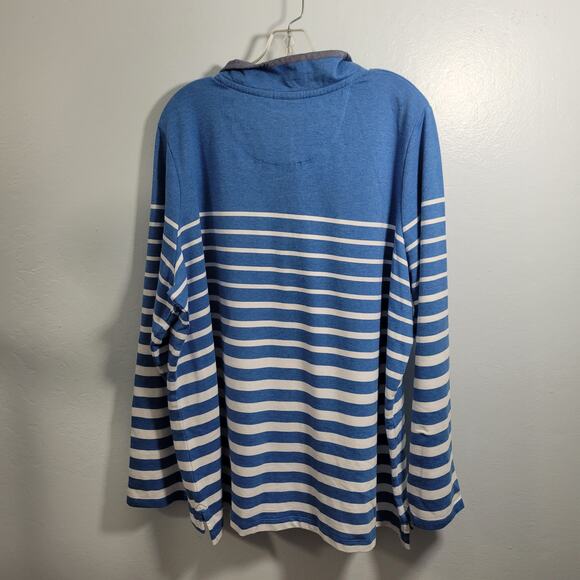 L.L. Bean Women's Blue/White Stripes Henley Pullover Size 3X NWT 111725-1239 - Picture 6 of 7